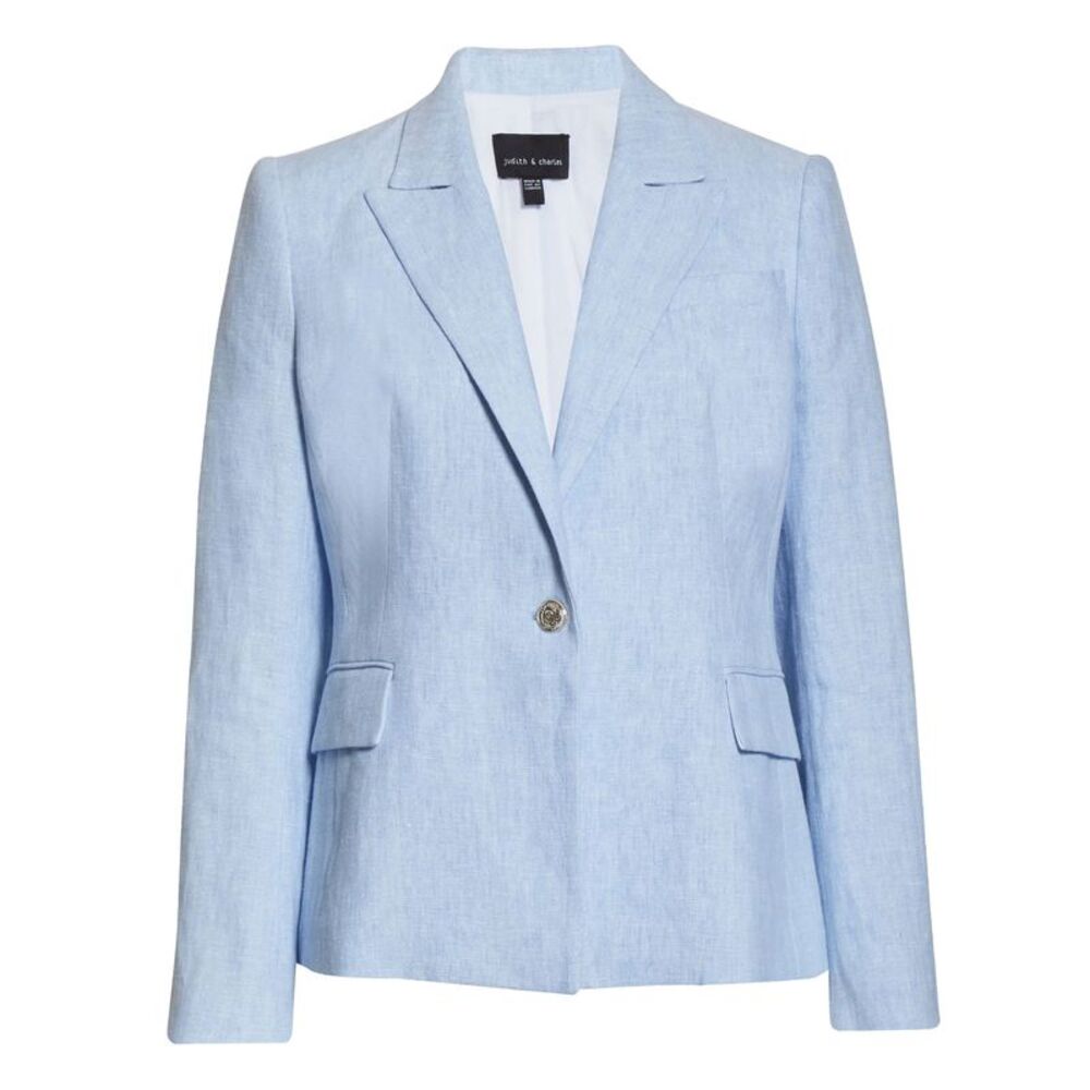 Judith & Charles Womens Philip Linen Jacket 4 Sky - NWT $525